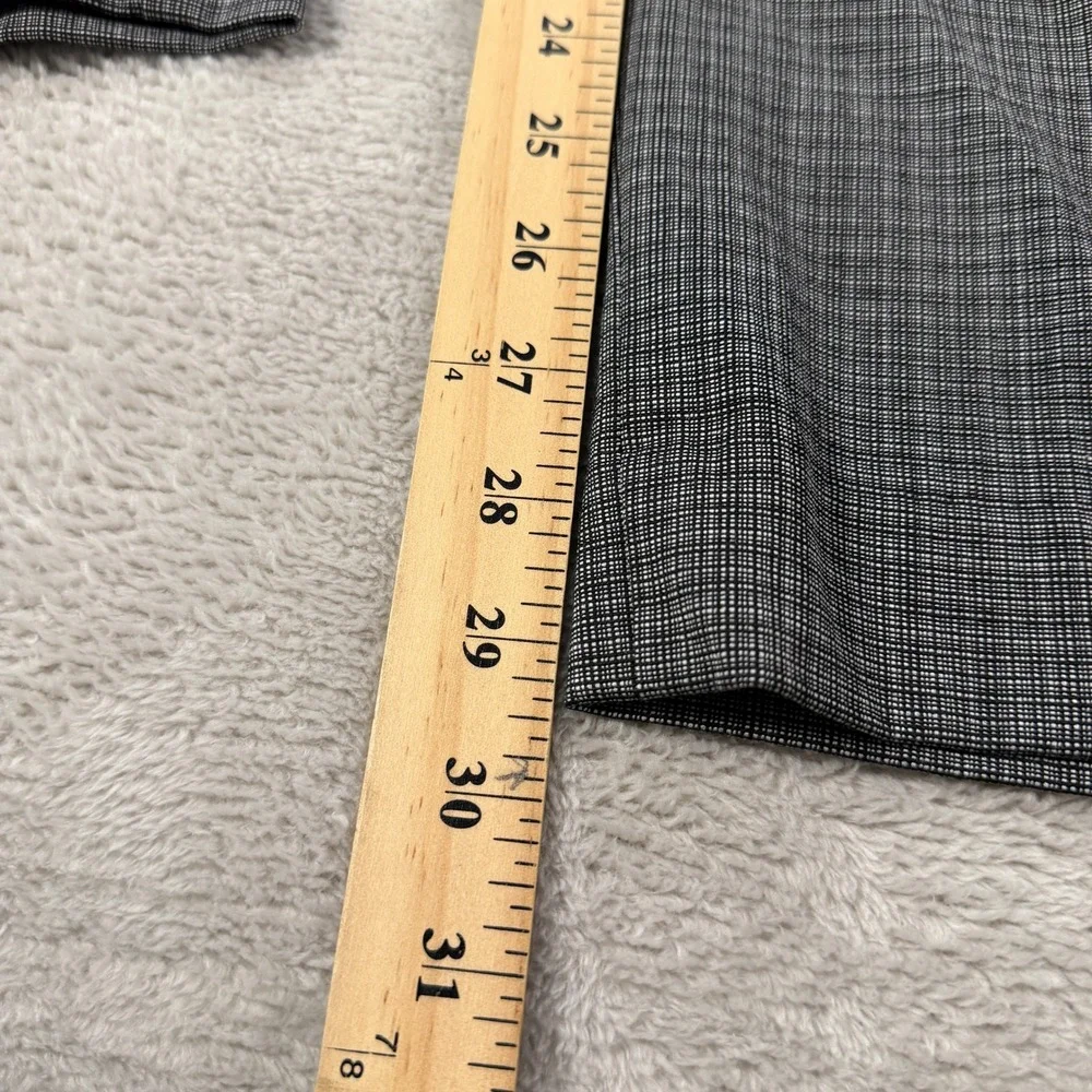 NEW Banana Republic Mens 34x30 Slim Fit Gray Plaid Dress Pants Stretch Trousers
